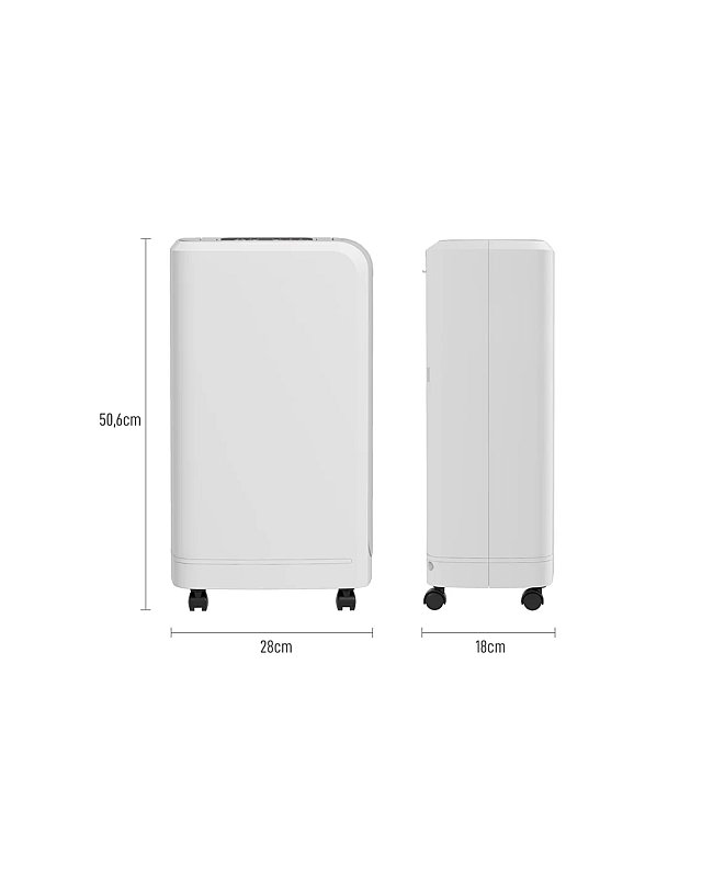 Desumidificador de Ar ABS cor Blanco 28x18x50,6 cm HOMCOM