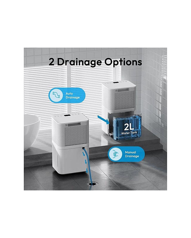 Desumidificador Portátil Humilabs 12l Capacidade 3 Modos Drenagem Automática E Manual Timer 24h Baixo Ruído