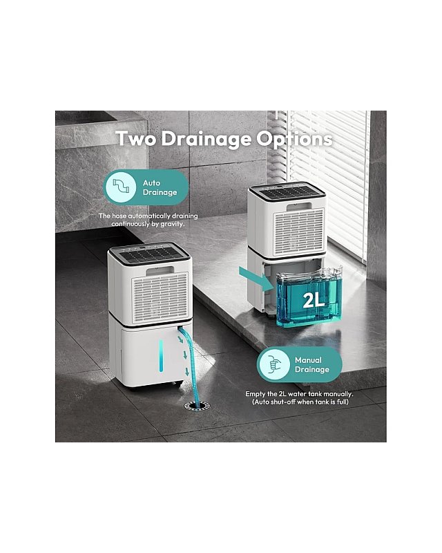 Desumidificador Portátil Humilabs Ol12 Bd023f 12l Capacidade 3 Modos Descongelação Automática Timer 12h