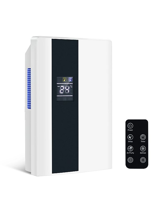 ZMH Desumidificador elétrico 2000ml branco com controle remoto e temporizador – para quarto no porão