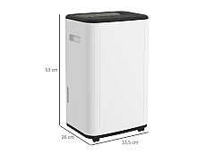 Desumidificador ABS cor Blanco 33,5x26x53 cm HOMCOM