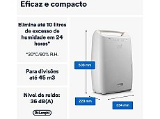 Desumidificador DELONGHI DEX210SF ( 2 L - 10L/dia - Branco)
