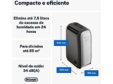 Desumidificador DELONGHI DNS80 (2.8 L - 20L/dia)