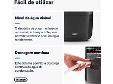 Desumidificador e Purificador de Ar DELONGHI DDSX220WFA  5 L - 21 L/dia - Preto)