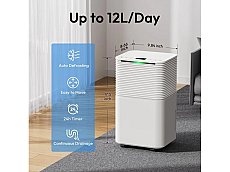 Desumidificador Portátil Humilabs 12l Capacidade 3 Modos Drenagem Automática E Manual Timer 24h Baixo Ruído