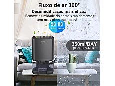 Desumidificadores Para Quarto 1000 Ml Para Casa, Com Luzes Led, Ultra Silencioso E Desligamento Automático Para Banheiro Preto Eafc