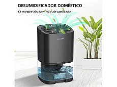 Desumidificadores Para Quarto 1000 Ml Para Casa, Com Luzes Led, Ultra Silencioso E Desligamento Automático Para Banheiro Preto Eafc