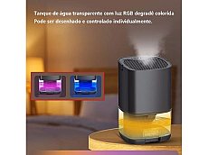 Desumidificadores Para Quarto 1000 Ml Para Casa, Com Luzes Led, Ultra Silencioso E Desligamento Automático Para Banheiro Preto Eafc