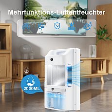 ZMH Desumidificador elétrico 2000ml branco com controle remoto e temporizador – para quarto no porão
